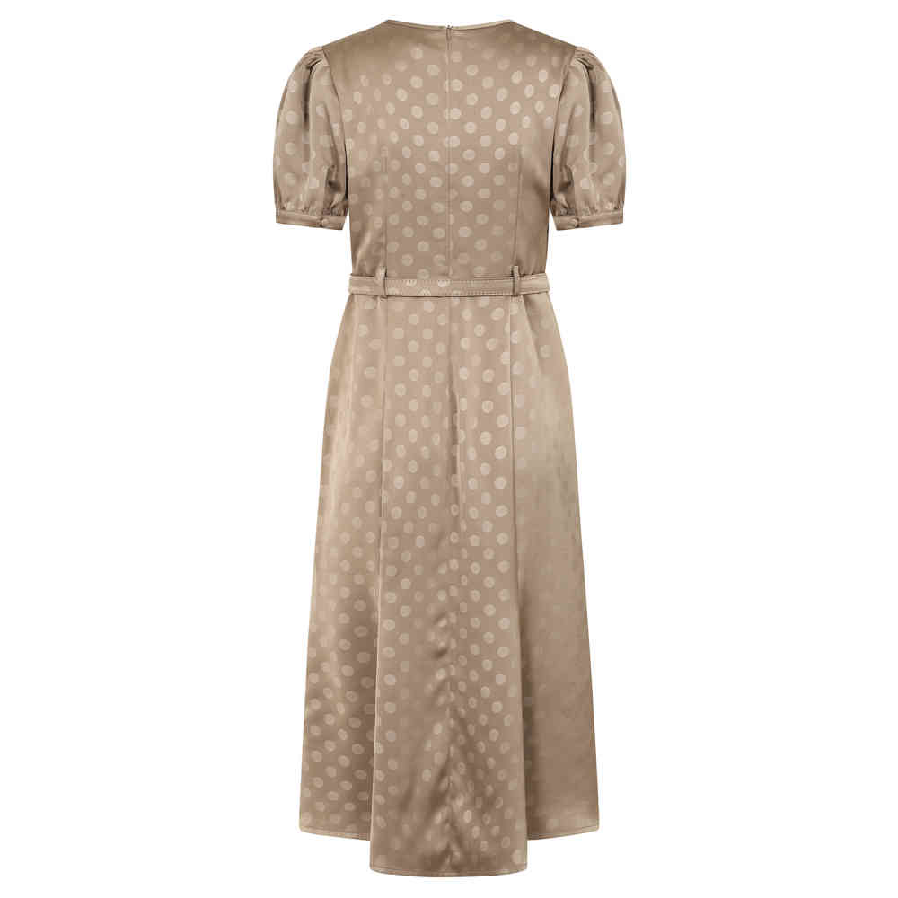 Banned - Iris Polka Dot Flare jurk - Bruin